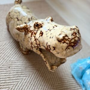 Rare vintage MCM Ceramic Hippo Figurine by AKO14